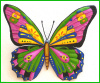 Painted Metal Butterfly Wall Hanging - Metal butterfly garden decor - 24"